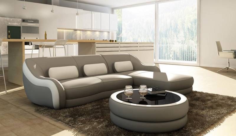 JVmoebel Ecksofa Elegantes graues L-Form Ledersofa Designer Couch Neuheit, Made in Europa JVmoebel Ecksofa Elegantes graues L-Form Ledersofa Designer Couch Neuheit, Made in Europa von JVmoebel