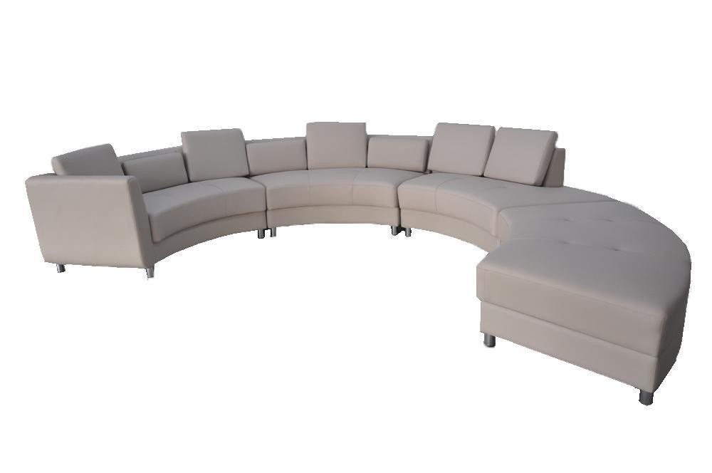 JVmoebel Ecksofa Grau Rundsofa mit USB Steckdose - Eckcouch Garnitur aus Leder, Made in Europa JVmoebel Ecksofa Grau Rundsofa mit USB Steckdose - Eckcouch Garnitur aus Leder, Made in Europa von JVmoebel