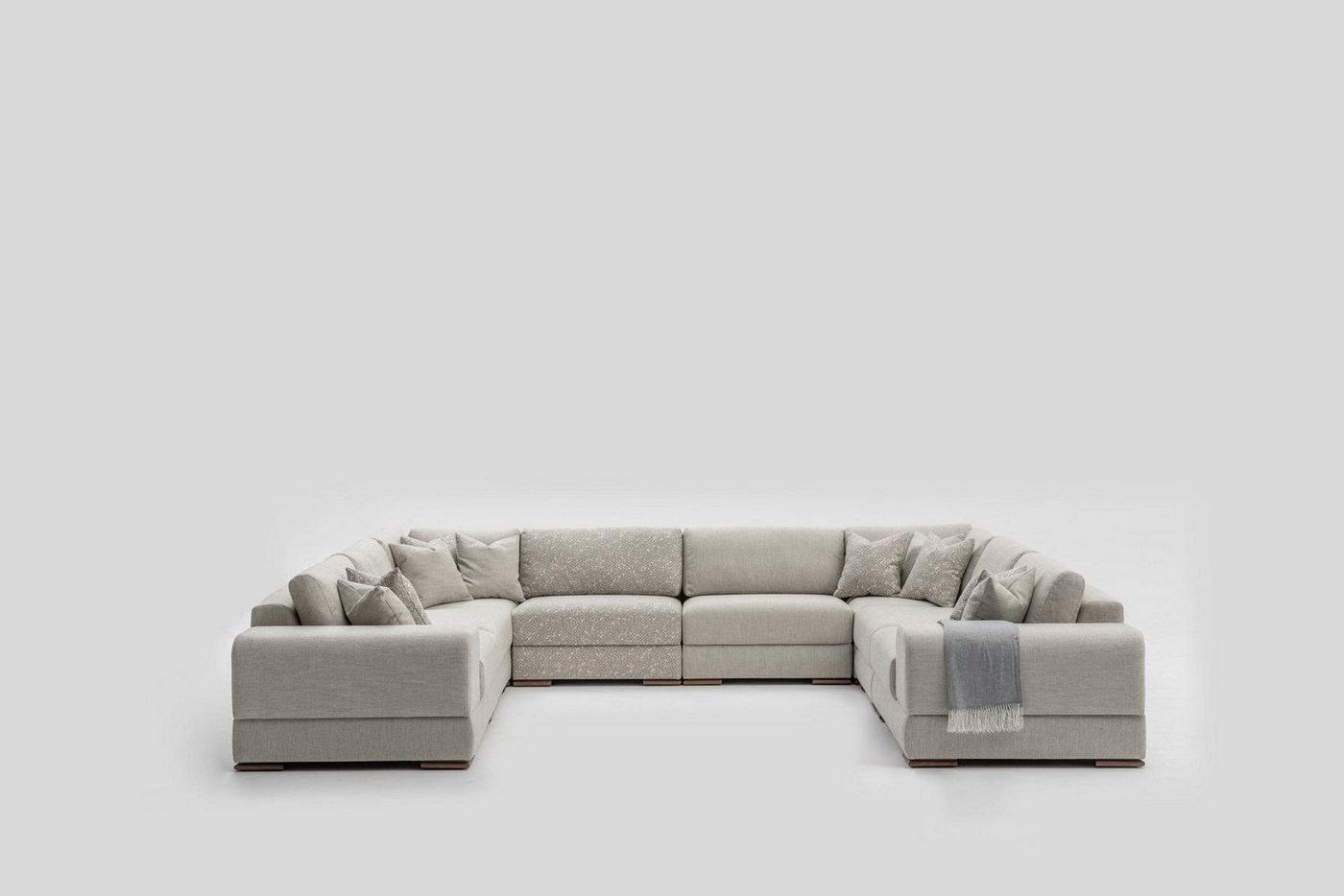 JVmoebel Ecksofa Grau Sofa U Form Modern Design Luxus Wohnzimmer Big, Made in Europe von JVmoebel