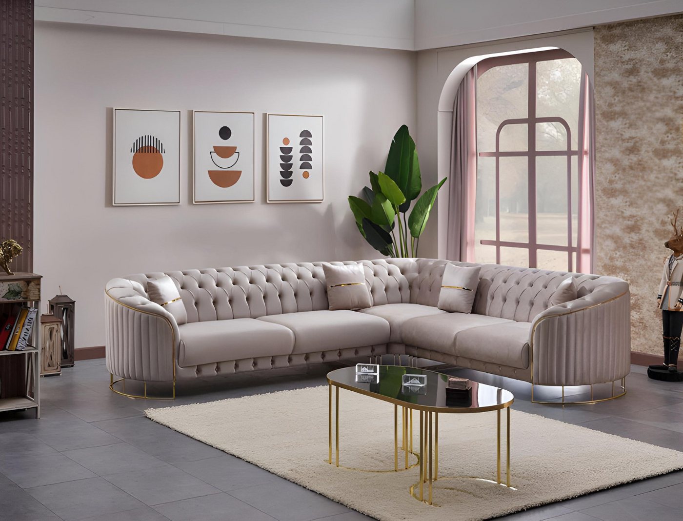 JVmoebel Ecksofa Grau Stoff L Form Sofa Couch Textil Design Modern Polster Möbel, Made in Europa JVmoebel Ecksofa Grau Stoff L Form Sofa Couch Textil Design Modern Polster Möbel, Made in Europa von JVmoebel
