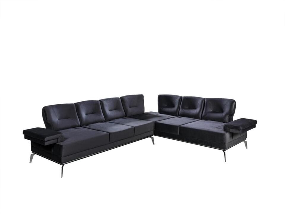 JVmoebel Ecksofa Graue Polstercouch Designer Edelstahl Ecksofa Moderne Wohnzimmer, 1 Teile, Made in Europa von JVmoebel