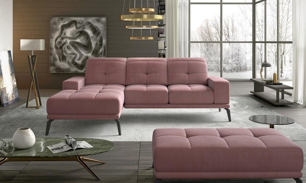 JVmoebel Ecksofa Graues Ecksofa L-Form Stoff Sitz Garnitur Designer Wohnlandschaft, Made in Europe von JVmoebel