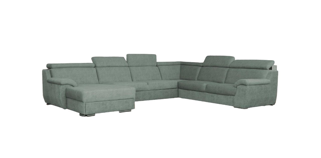 JVmoebel Ecksofa Graues Ecksofa U-form Polster Sofas Relax Couch Textil Sitz Möbel, Made in Europe von JVmoebel