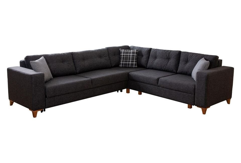 JVmoebel Ecksofa Graues Wohnzimmer L-Form Sofa Designer Stoffsofa Luxus Moderne, 1 Teile, Made in Europa von JVmoebel