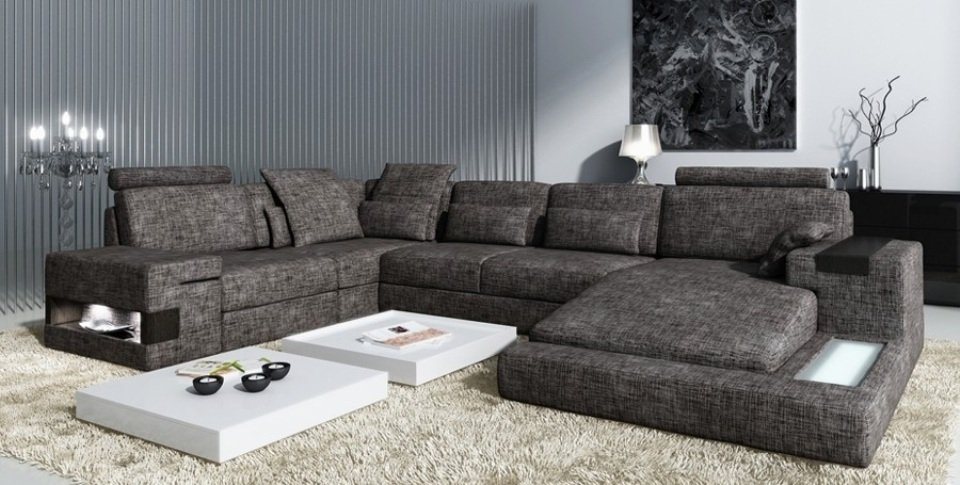 JVmoebel Ecksofa Großes Sofa Wohnlandschaft Ledersofa Polster Sitz Ecke Couch Sofas, Made in Europe von JVmoebel