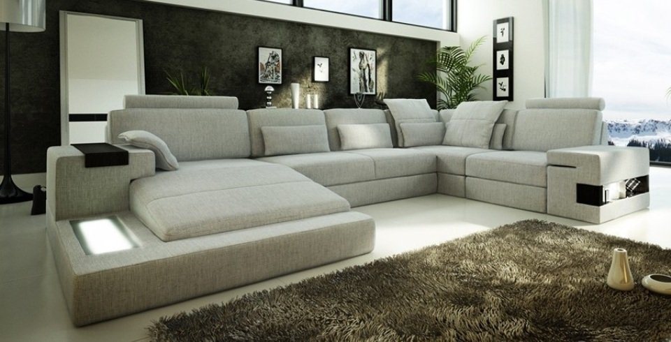 JVmoebel Ecksofa Großes Sofa Wohnlandschaft Ledersofa Polster Sitz Ecke Couch Sofas, Made in Europe von JVmoebel