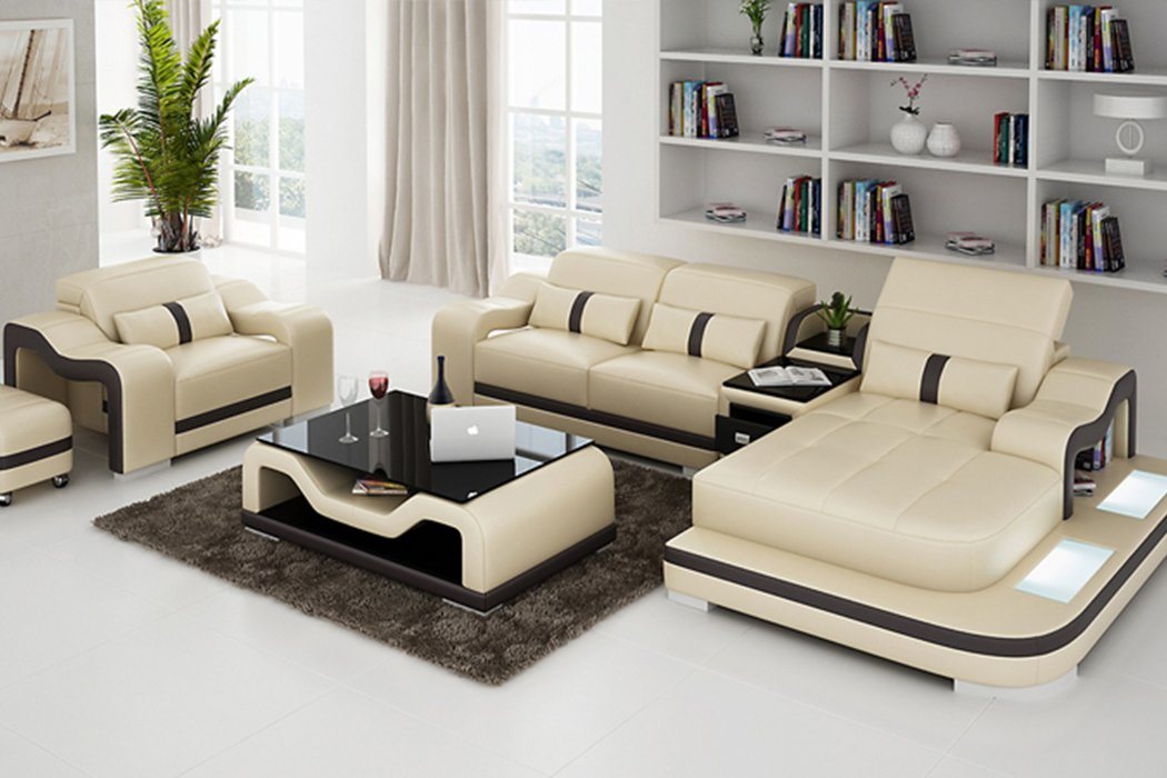 JVmoebel Ecksofa Komplettes Set Eckcouch Polster Eckgarnitur, Made in Europe von JVmoebel