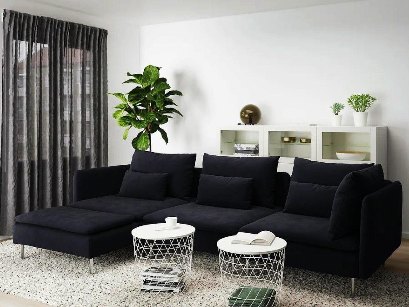JVmoebel Ecksofa L-Form Couch Ecksofa Garnitur Modern Design Sofa Textil Schwarz von JVmoebel