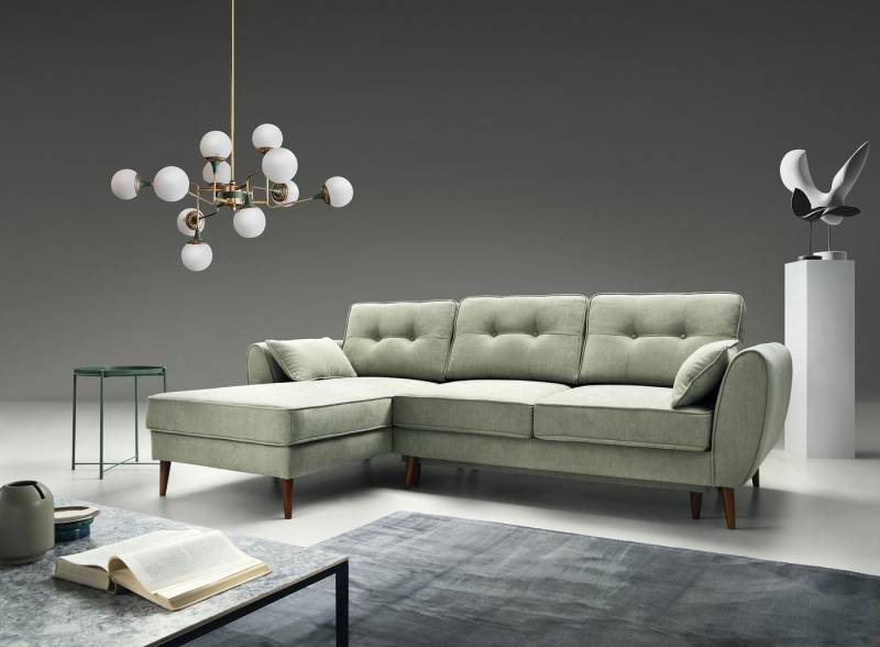 JVmoebel Ecksofa L-förmiges Schlafsofa mit Bettfunktion in Textil und Leder, Made in Europa von JVmoebel