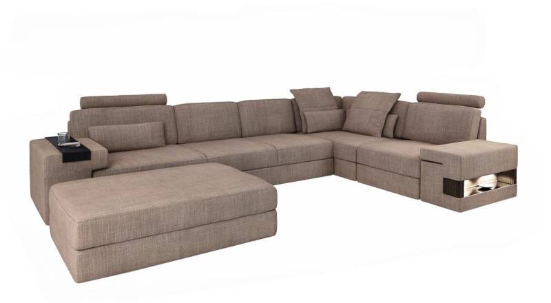JVmoebel Ecksofa L-förmiges Sofa-Set aus Textil in Hellbraun, Wohnlandschaft, Made in Europa von JVmoebel