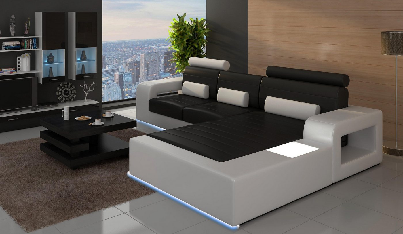 JVmoebel Ecksofa LEDER ECKCOUCH GARNITUR mit USB,LEDERCOUCH Maßanfertigung SOFA, Made in Europa von JVmoebel