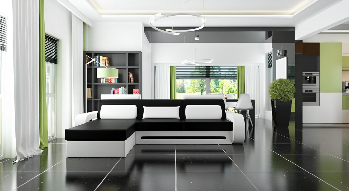 JVmoebel Ecksofa LEDERSOFA LEDERECKSOFA ECKCOUCH ECKSOFA SCHLAFSOFA WOHNLANDSCHAFT, Made in Europa von JVmoebel