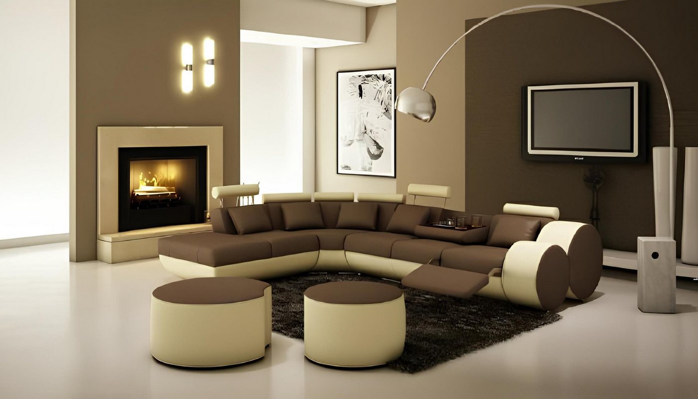 JVmoebel Ecksofa LEDERSOFA SOFA XXL WOHNLANDSCHAFT ECKSOFA mit USB NEW LEDERCOUCH, Made in Europa JVmoebel Ecksofa LEDERSOFA SOFA XXL WOHNLANDSCHAFT ECKSOFA mit USB NEW LEDERCOUCH, Made in Europa von JVmoebel