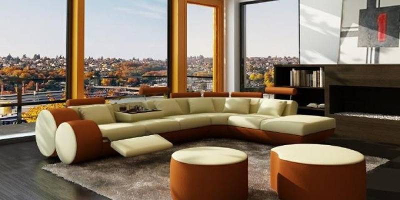 JVmoebel Ecksofa LEDERSOFA SOFA XXL WOHNLANDSCHAFT ECKSOFA mit USB NEW LEDERCOUCH, Made in Europa von JVmoebel