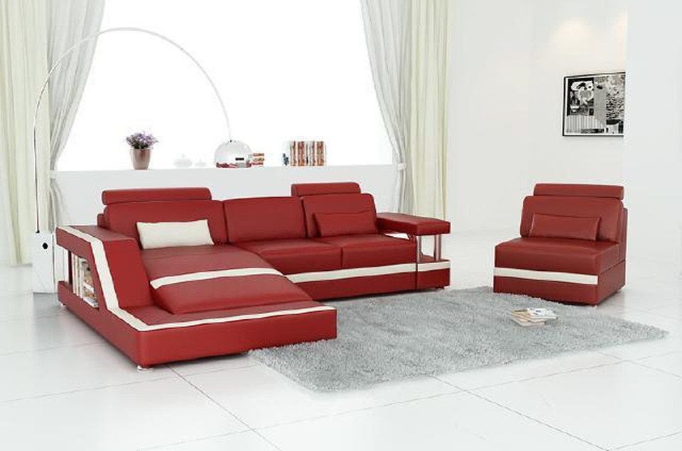 JVmoebel Ecksofa LEDERSOFA XXL WOHNLANDSCHAFT GARNITUR ECKCOUCH LEDER GARNITUR mit USB, Made in Europa JVmoebel Ecksofa LEDERSOFA XXL WOHNLANDSCHAFT GARNITUR ECKCOUCH LEDER GARNITUR mit USB, Made in Europa von JVmoebel