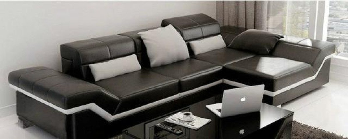 JVmoebel Ecksofa LEDERSOFA mit USB SOFA GARNITUR DESIGNER COUCH WOHNLANDSCHAFT, Made in Europa JVmoebel Ecksofa LEDERSOFA mit USB SOFA GARNITUR DESIGNER COUCH WOHNLANDSCHAFT, Made in Europa von JVmoebel