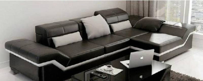 JVmoebel Ecksofa LEDERSOFA mit USB SOFA GARNITUR DESIGNER COUCH WOHNLANDSCHAFT, Made in Europa von JVmoebel