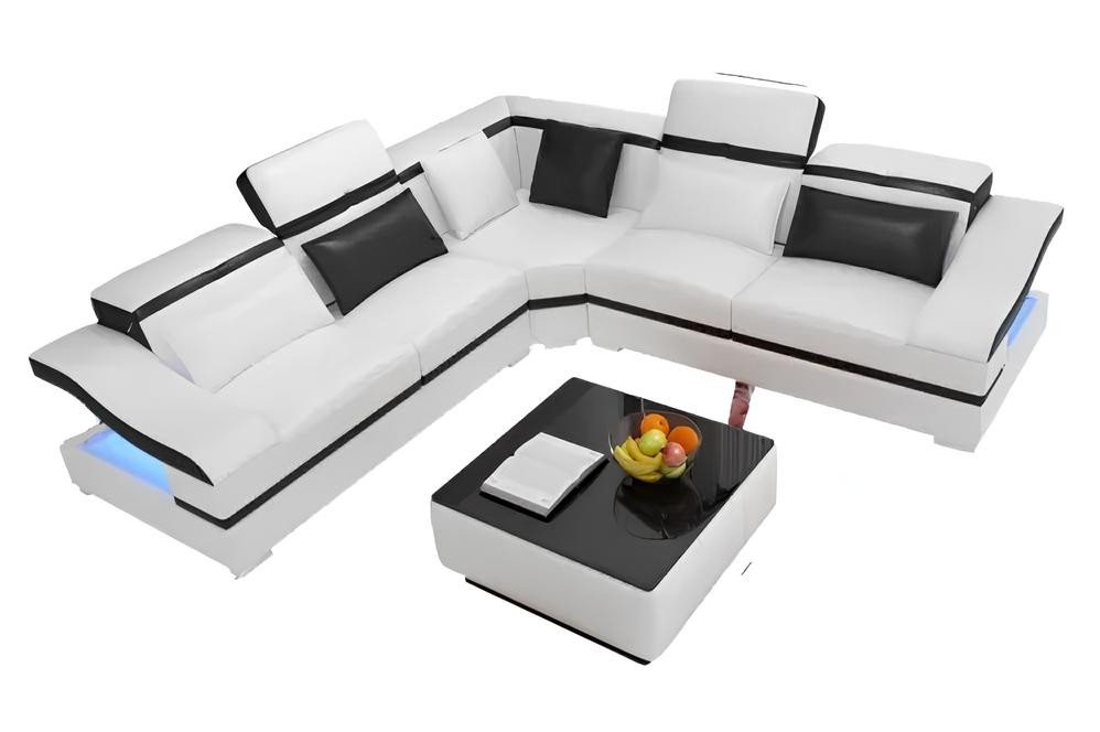 JVmoebel Ecksofa LForm Couchtisch Ecke Leder Garnitur Tisch Wohnlandschaft L Form 2tlg, Made in Europa JVmoebel Ecksofa LForm Couchtisch Ecke Leder Garnitur Tisch Wohnlandschaft L Form 2tlg, Made in Europa von JVmoebel