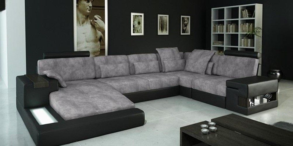 JVmoebel Ecksofa Leder Couch Garnitur mit USB - Wohnlandschaft Sofa Polster, Made in Europa JVmoebel Ecksofa Leder Couch Garnitur mit USB - Wohnlandschaft Sofa Polster, Made in Europa von JVmoebel
