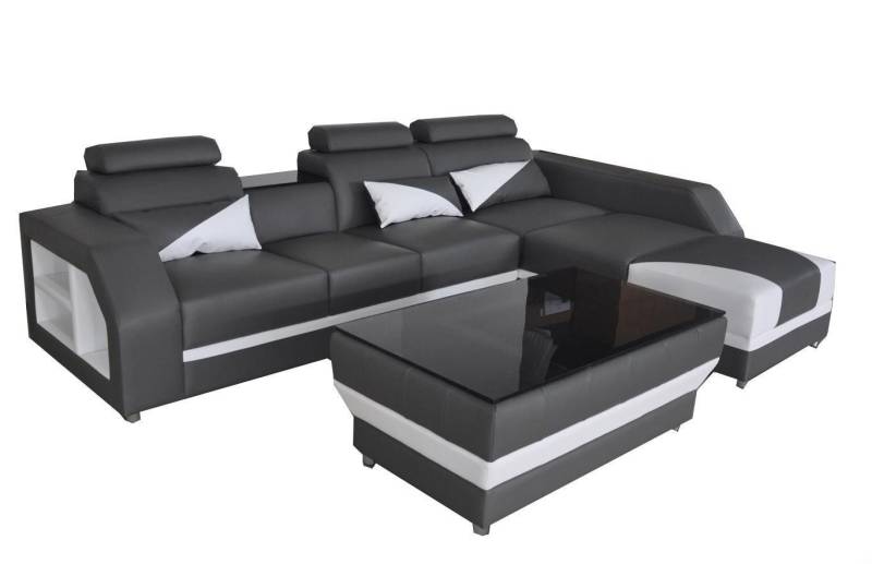 JVmoebel Ecksofa Leder Eck Sofa mit USB,Garnitur Ecke Sofas Couchen Polster, Made in Europa von JVmoebel