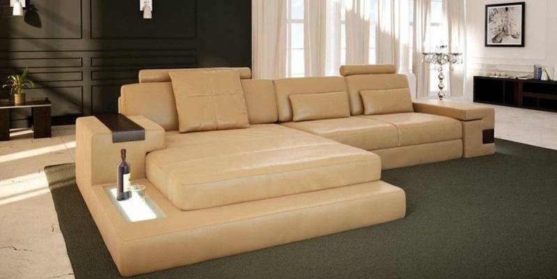 JVmoebel Ecksofa Leder LForm Wohnlandschaft Big XXL Sofa + USB Polster Ecke Garnitur, Made in Europa von JVmoebel