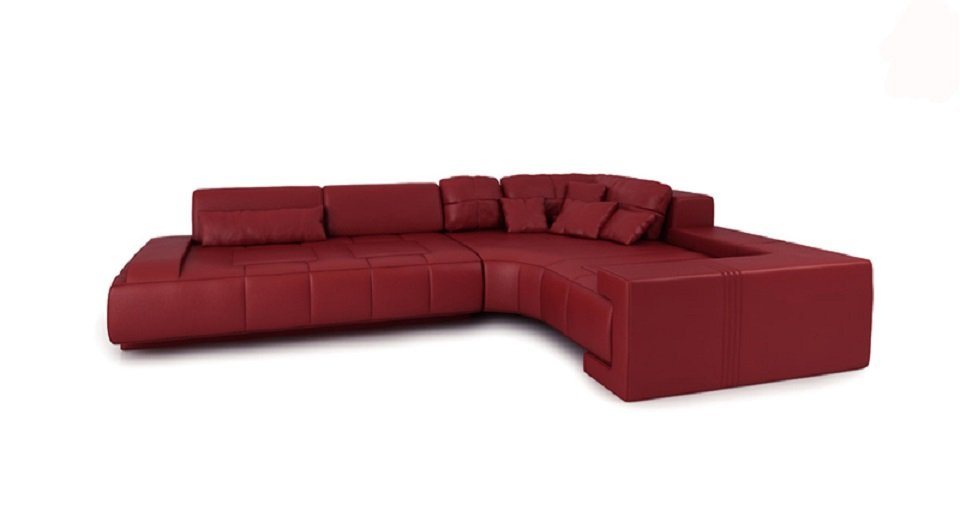 JVmoebel Ecksofa Leder Modern Couch Wohnlandschaft Ledersofa Sofa L-Form Rot Ecke von JVmoebel