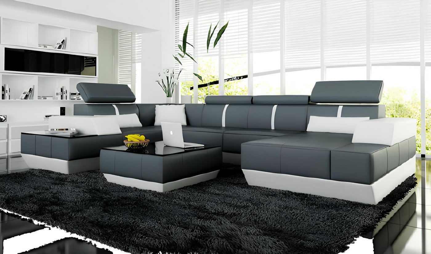 JVmoebel Ecksofa Ledersofa + USB,Wohnlandschaft Sofa Ecksofa Eckcouch Ledercouch Poster, Made in Europa JVmoebel Ecksofa Ledersofa + USB,Wohnlandschaft Sofa Ecksofa Eckcouch Ledercouch Poster, Made in Europa von JVmoebel