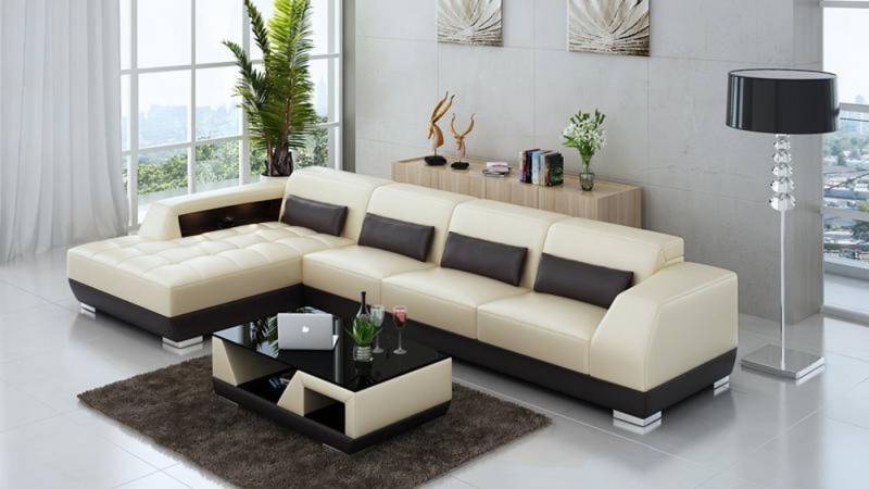 JVmoebel Ecksofa Ledersofa + USB Garnitur Polster L Form Couch Ecksofa Modern, Made in Europa von JVmoebel