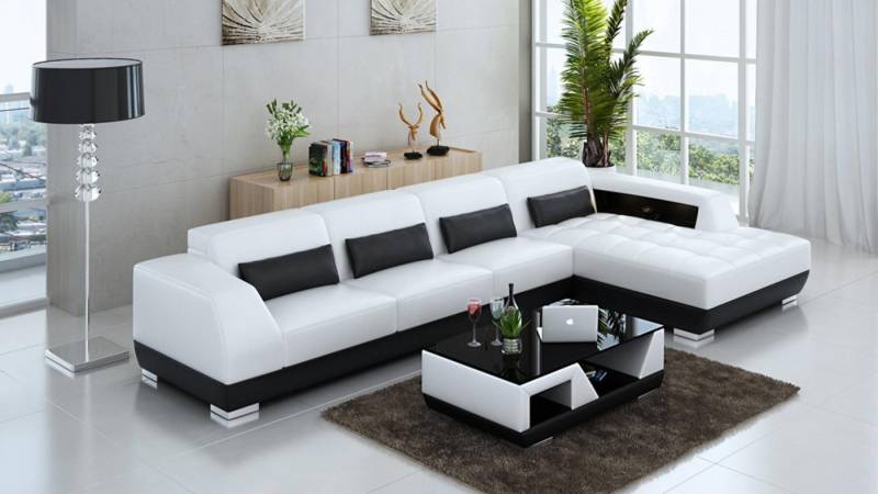 JVmoebel Ecksofa Ledersofa + USB Garnitur Polster L Form Couch Ecksofa Modern, Made in Europa von JVmoebel
