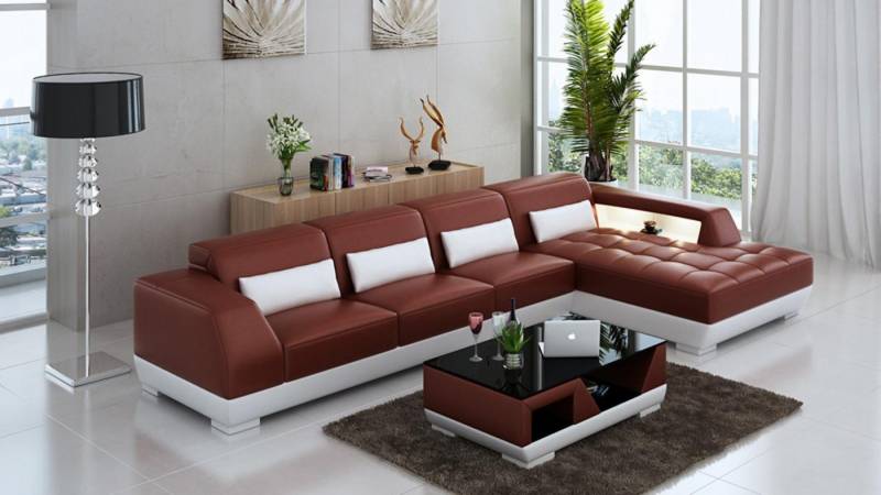 JVmoebel Ecksofa Ledersofa + USB Garnitur Polster L Form Couch Ecksofa Modern, Made in Europa JVmoebel Ecksofa Ledersofa + USB Garnitur Polster L Form Couch Ecksofa Modern, Made in Europa von JVmoebel