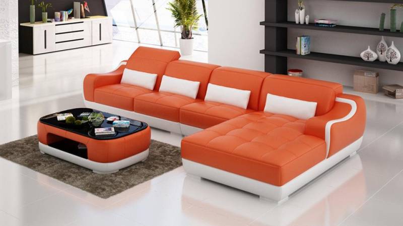 JVmoebel Ecksofa Ledersofa Couch Wohnlandschaft Ecksofa Eck Garnitur Design Modern, Made in Europa von JVmoebel