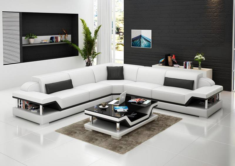 JVmoebel Ecksofa Ledersofa Couch Wohnlandschaft Ecksofa Eck Garnitur Design Modern Sofa, 1 Teile, Made in Europa von JVmoebel