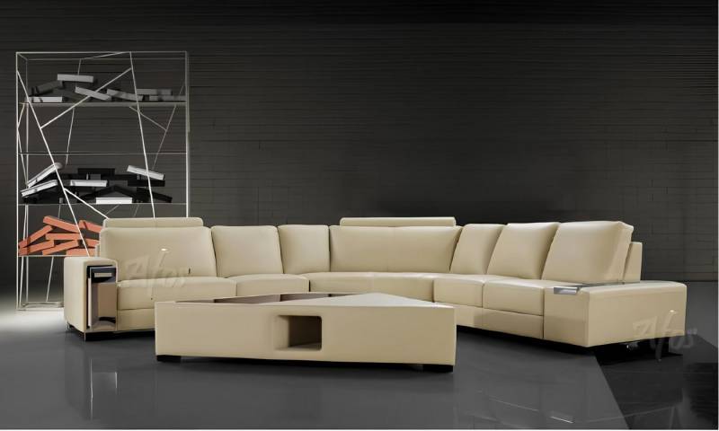 JVmoebel Ecksofa Ledersofa Ecksofa Sofa mit USB,Design Sitz Polster Garnitur, 1 Teile, Made in Europa von JVmoebel