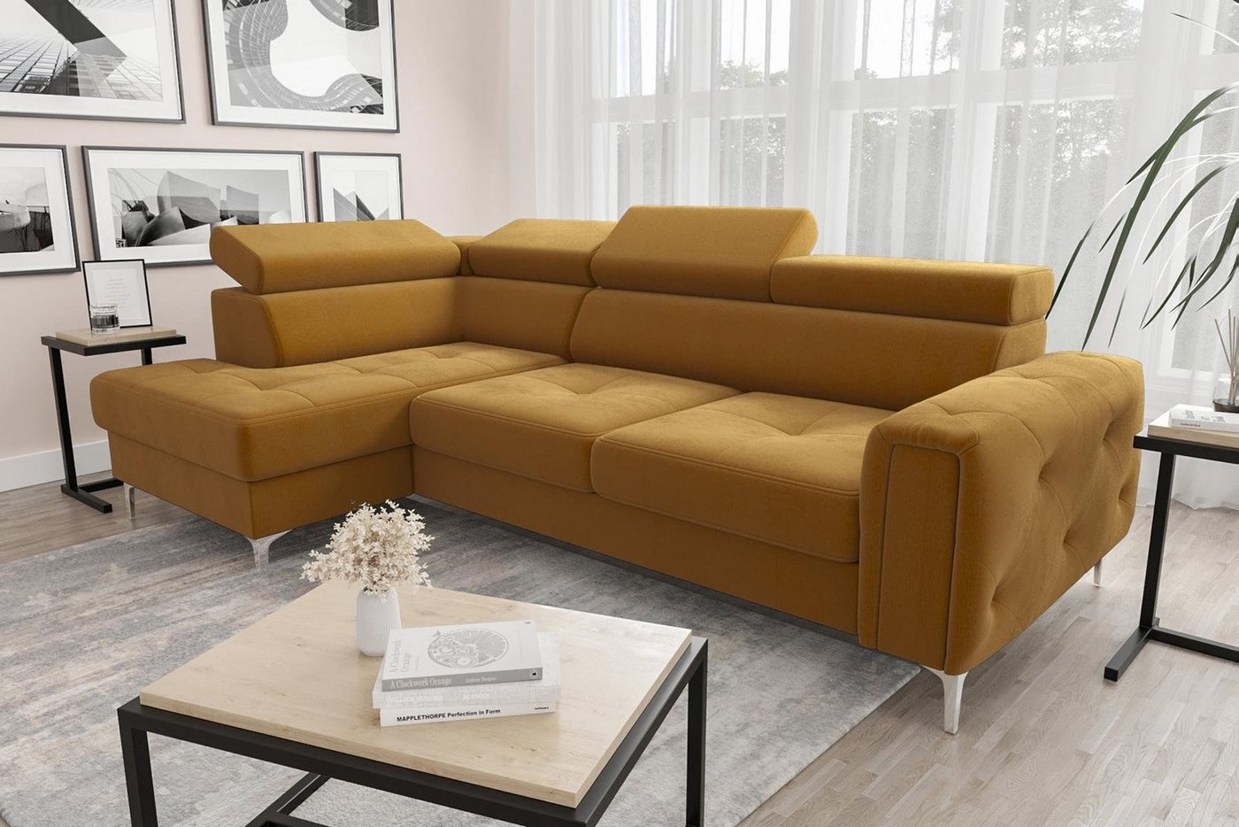 JVmoebel Ecksofa Ledersofa L-Form Couch Wohnzimmer Ecke Design, Made in Europe von JVmoebel
