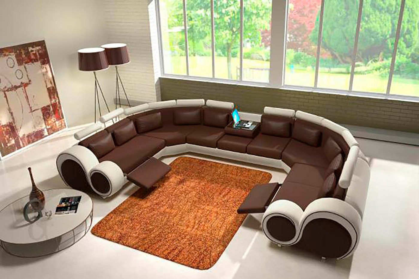 JVmoebel Wohnlandschaft Ledersofa Polster Sofa Couch Ecksofa Wohnlandschaft Riesen, Made in Europa JVmoebel Wohnlandschaft Ledersofa Polster Sofa Couch Ecksofa Wohnlandschaft Riesen, Made in Europa von JVmoebel