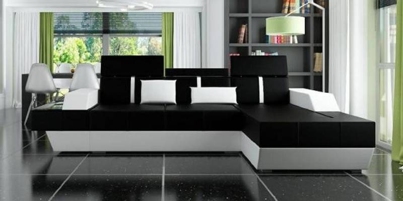 JVmoebel Ecksofa Ledersofa Wohnlandschaft Couch Sofa Ecksofa USB Leder Polster, 1 Teile, Made in Europa von JVmoebel