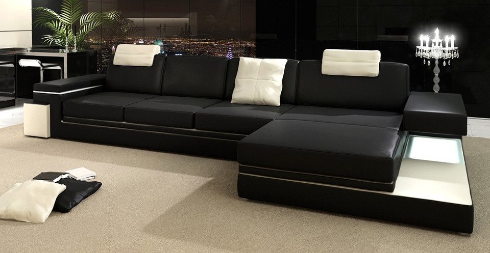 JVmoebel Ecksofa Ledersofa Wohnlandschaft XXL Ecksofa Bigsofa Design Couch Designersofa, Made in Europa JVmoebel Ecksofa Ledersofa Wohnlandschaft XXL Ecksofa Bigsofa Design Couch Designersofa, Made in Europa von JVmoebel