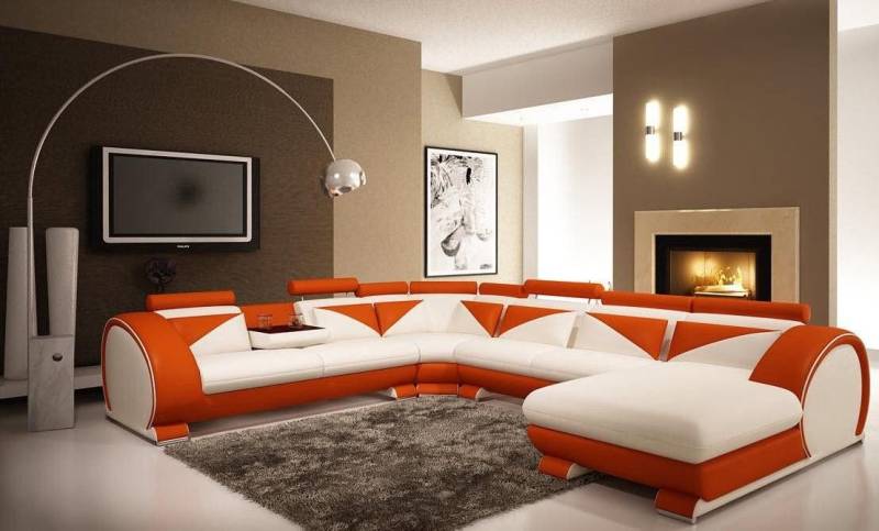 JVmoebel Wohnlandschaft Ledersofa XXL mit USB Wohnlandschaft Ledercouch Big Sofa Couch Ecksofa, 1 Teile, Made in Europa von JVmoebel