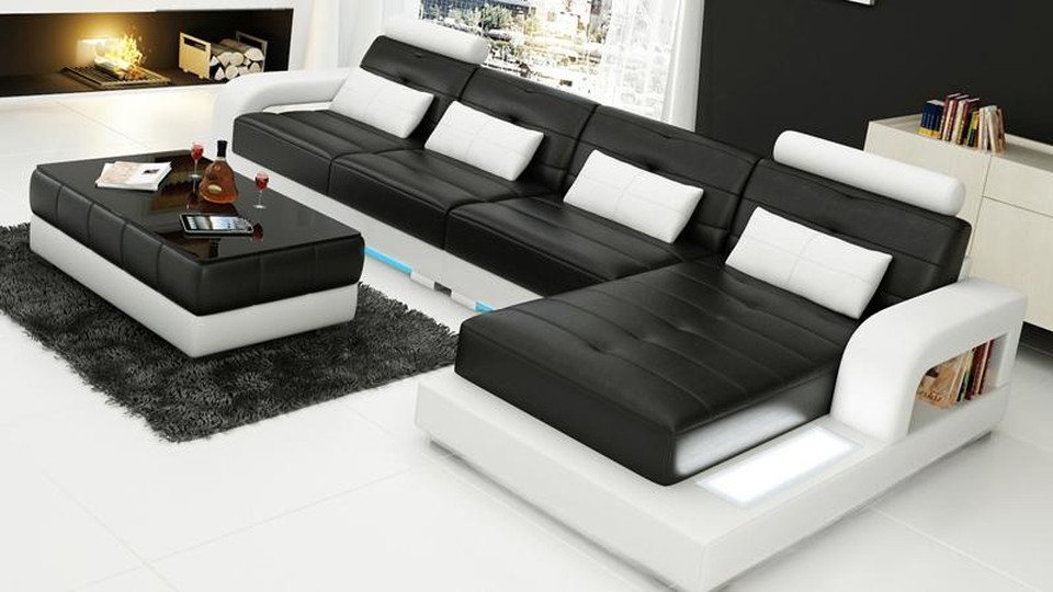 JVmoebel Ecksofa Ledersofa mit USB,Wohnlandschaft Ecksofa Eck Garnitur Design Modern, Made in Europa JVmoebel Ecksofa Ledersofa mit USB,Wohnlandschaft Ecksofa Eck Garnitur Design Modern, Made in Europa von JVmoebel