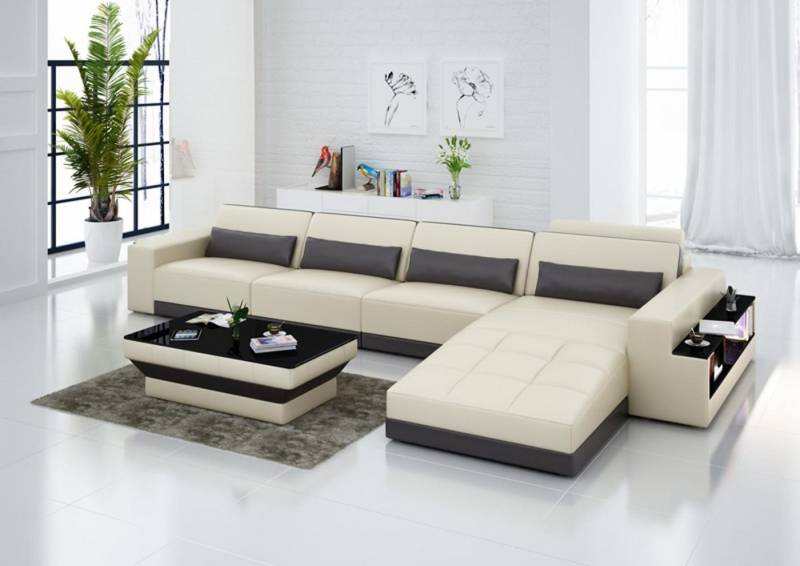 JVmoebel Ecksofa Ledersofa mit USB-Anschluss Design Couch Garnitur Modern Stil, Made in Europa von JVmoebel