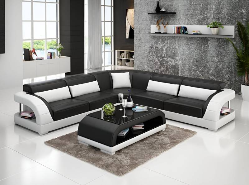 JVmoebel Ecksofa Ledersofa mit USB Eck Garnitur Design Modern, Made in Europa JVmoebel Ecksofa Ledersofa mit USB Eck Garnitur Design Modern, Made in Europa von JVmoebel
