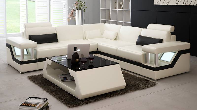 JVmoebel Ecksofa Ledersofa mit USB Ecksofa Eck Wohnlandschaft Garnitur SOFORT JVmoebel Ecksofa Ledersofa mit USB Ecksofa Eck Wohnlandschaft Garnitur SOFORT von JVmoebel