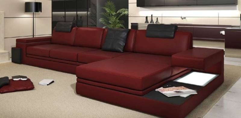 JVmoebel Ecksofa Moderne Design Sofa Polster Eck Textil Garnitur LED + USB, Made in Europa von JVmoebel