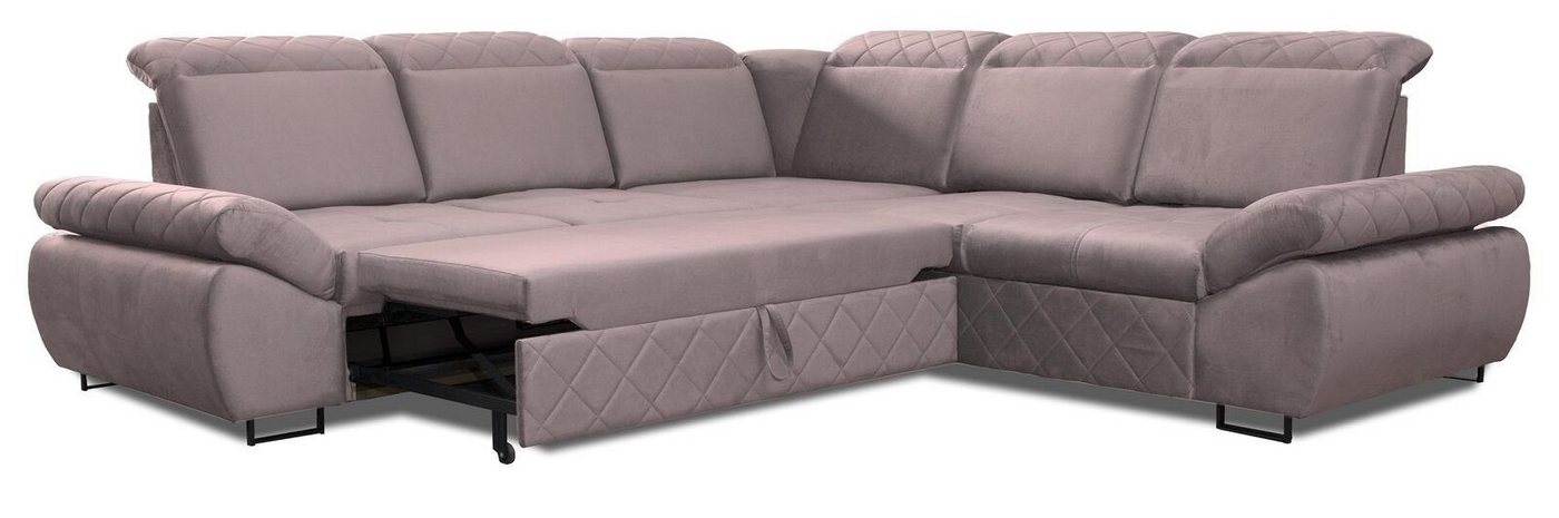 JVmoebel Ecksofa Moderne Design Sofas Couchs Möbel Textil LForm Neu Wohnzimmer Ecksofa, Mit Bettfunktion von JVmoebel