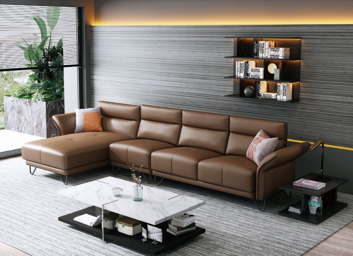 JVmoebel Ecksofa Moderne Wohnlandschaft Ecksofa Couch Polster Leder, Made in Europe von JVmoebel