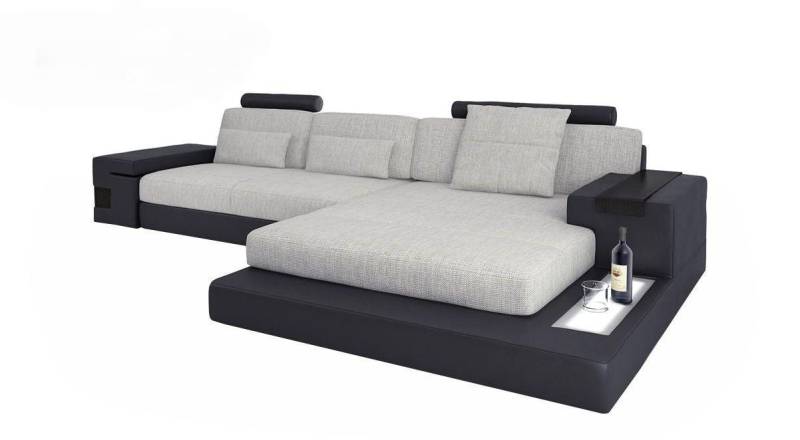 JVmoebel Ecksofa Moderne hellgraue L-Form Couch aus Textil für das Wohnzimmer, Made in Europa von JVmoebel