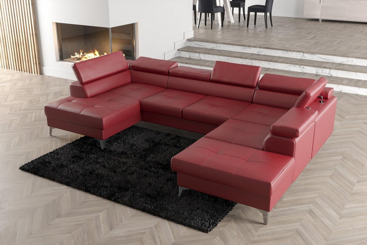 JVmoebel Ecksofa Modernes Design Polsterung Couch Wohnzimmer Ecksofa U-Form, Made in Europe von JVmoebel