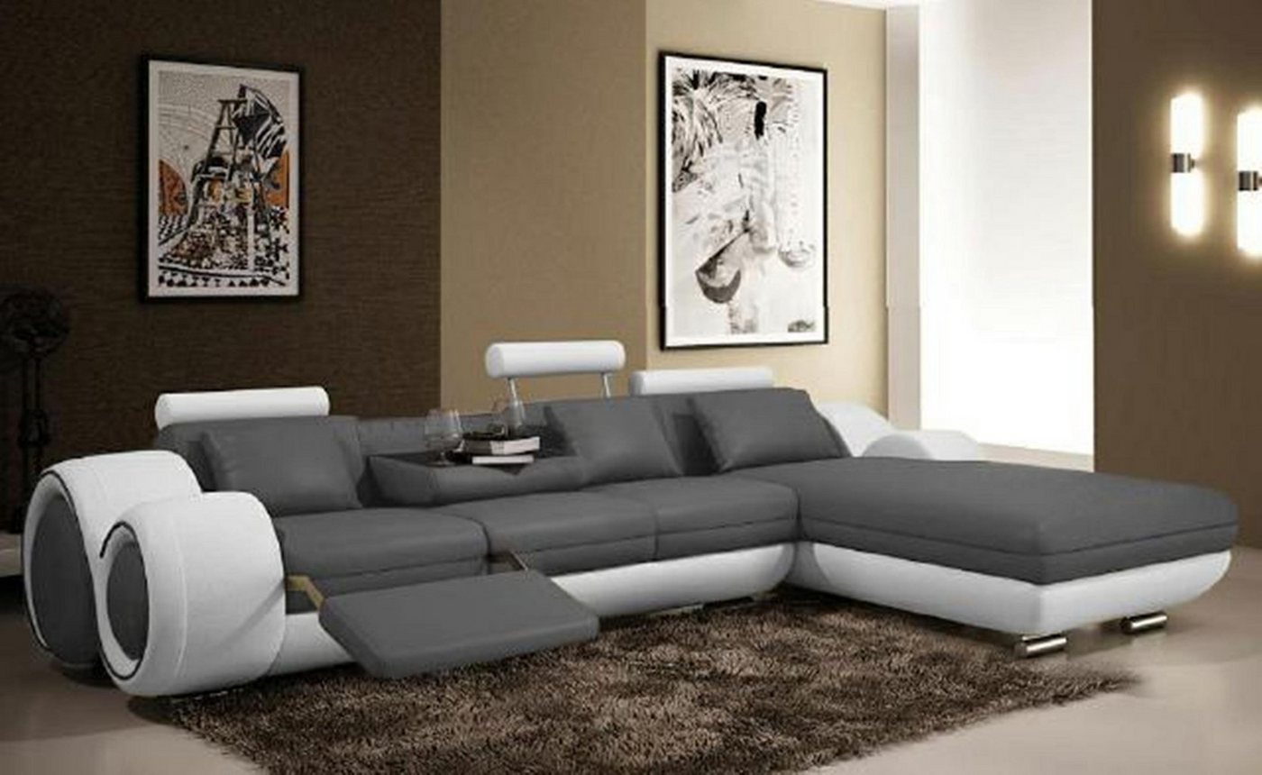 JVmoebel Ecksofa Modernes Ledersofa Ecksofa Wohnzimmer Couch Polster Sofa, Made in Europe von JVmoebel