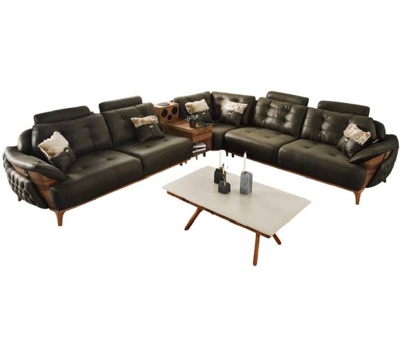 JVmoebel Ecksofa Modernes U-Form Ecksofa mit Bettfunktion in Grün – Textil Couch, 1 Teile, Made in Europe von JVmoebel