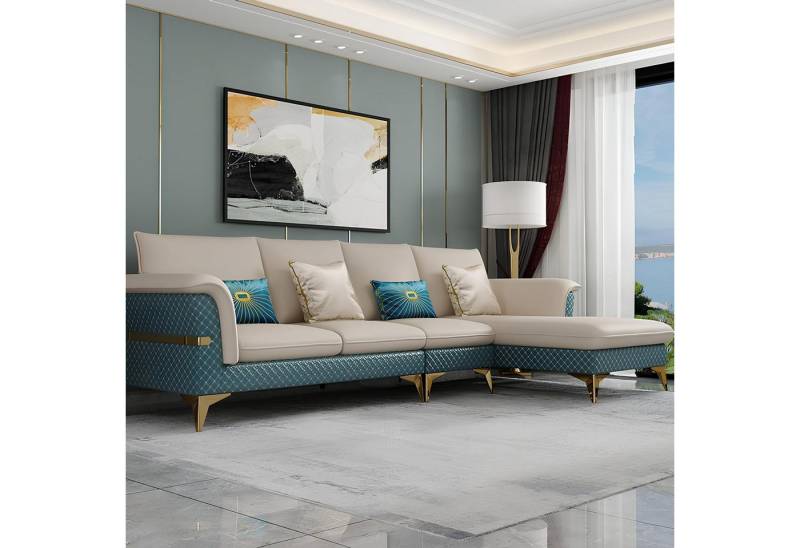 JVmoebel Ecksofa Modernes blauer L-Form Leder Couch Wohnlandschaft Sofa, Made in Europa JVmoebel Ecksofa Modernes blauer L-Form Leder Couch Wohnlandschaft Sofa, Made in Europa von JVmoebel